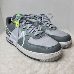 Nike Air Force 1 React Men's Sneaker Size 12.5  Wolf Grey-White-Smoke Grey